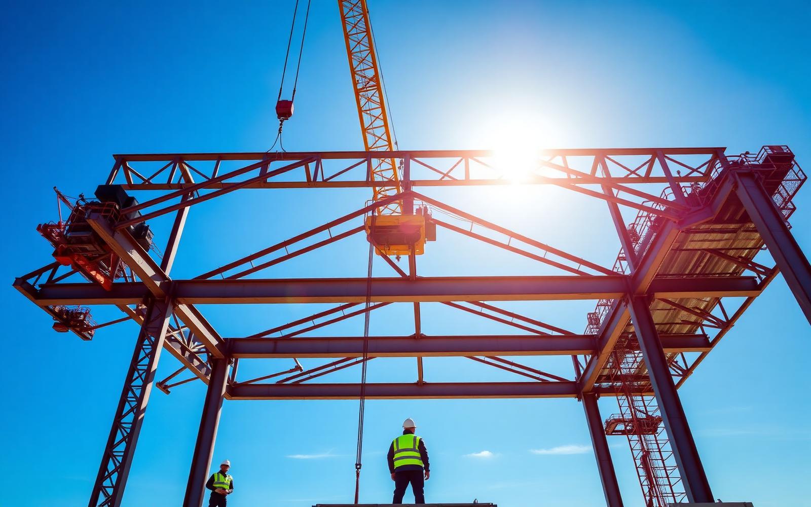 Structural steel frame erection